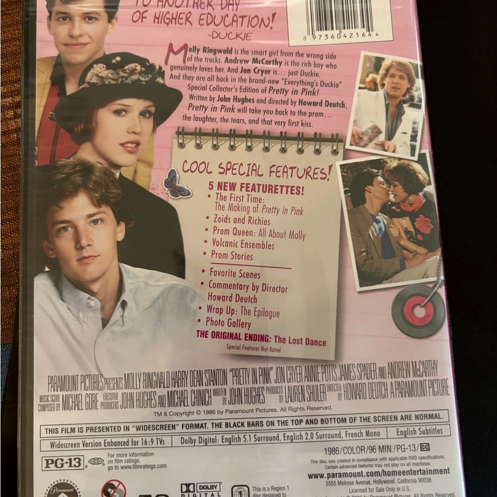 Pretty in Pink DVD - Everything's Duckie Edition - Picture 2 of 3
